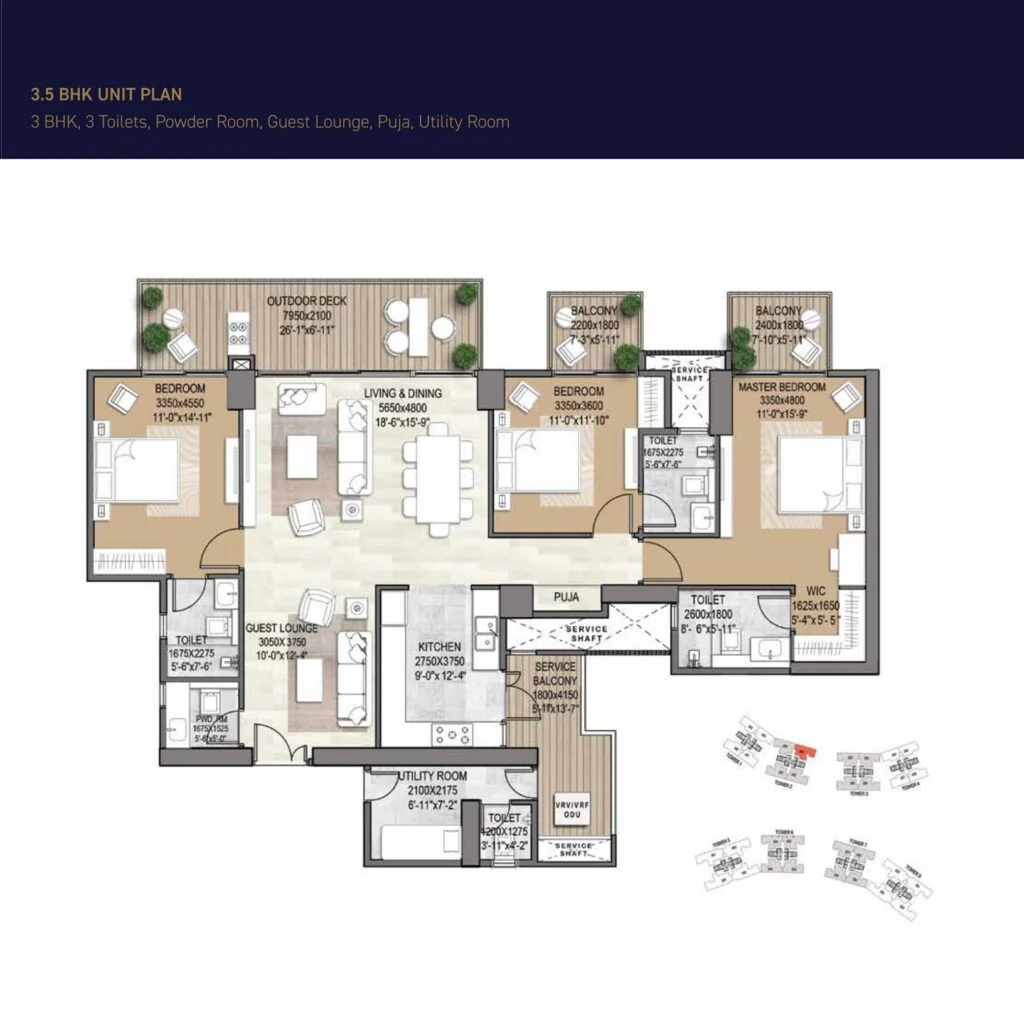 Signature Global Deluxe DXP 3.5BHK Floor Plan