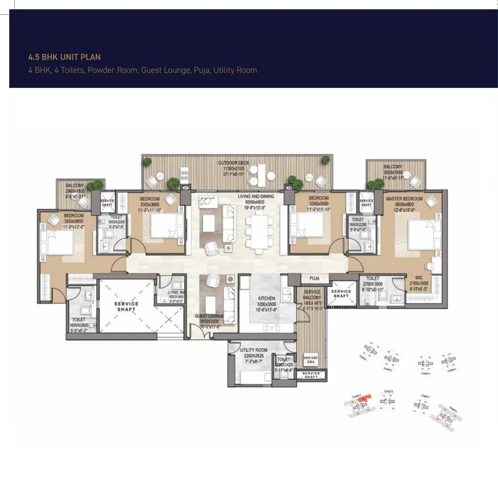 Signature Global Deluxe DXP 4.5BHK Floor Plan